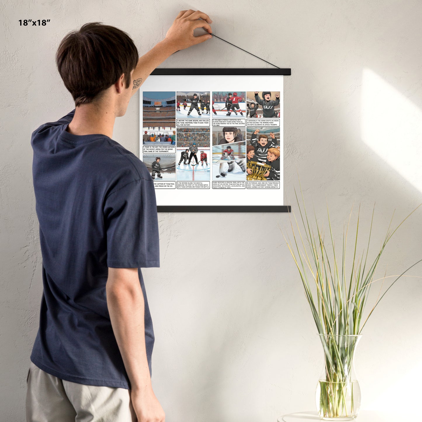 The Little Hockey Hero - Enhanced Matte Paper Poster With Hanger