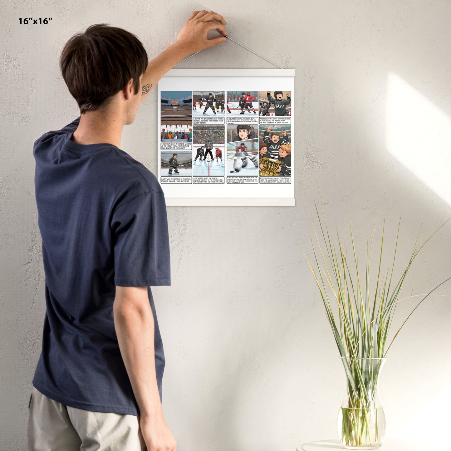 The Little Hockey Hero - Enhanced Matte Paper Poster With Hanger