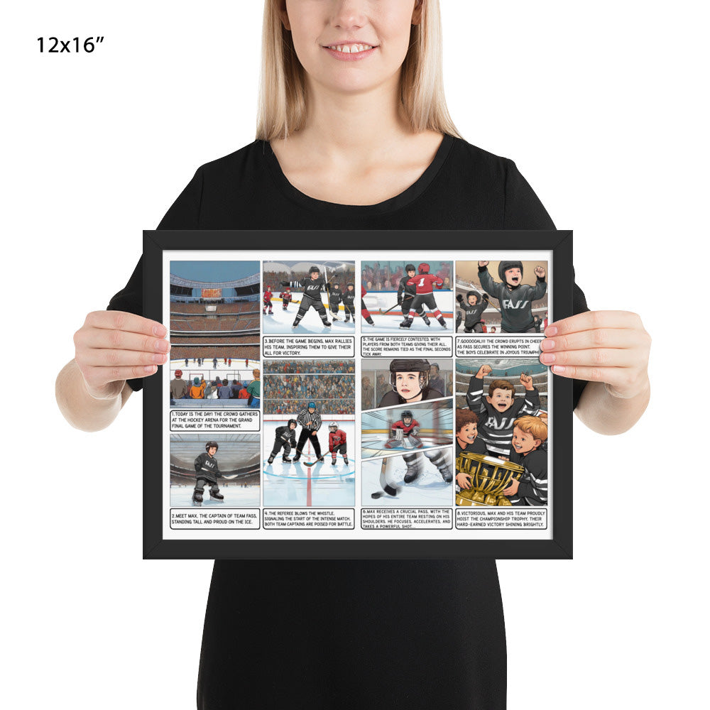 The Little Hockey Hero - Enhanced Matte Paper Framed Poster
