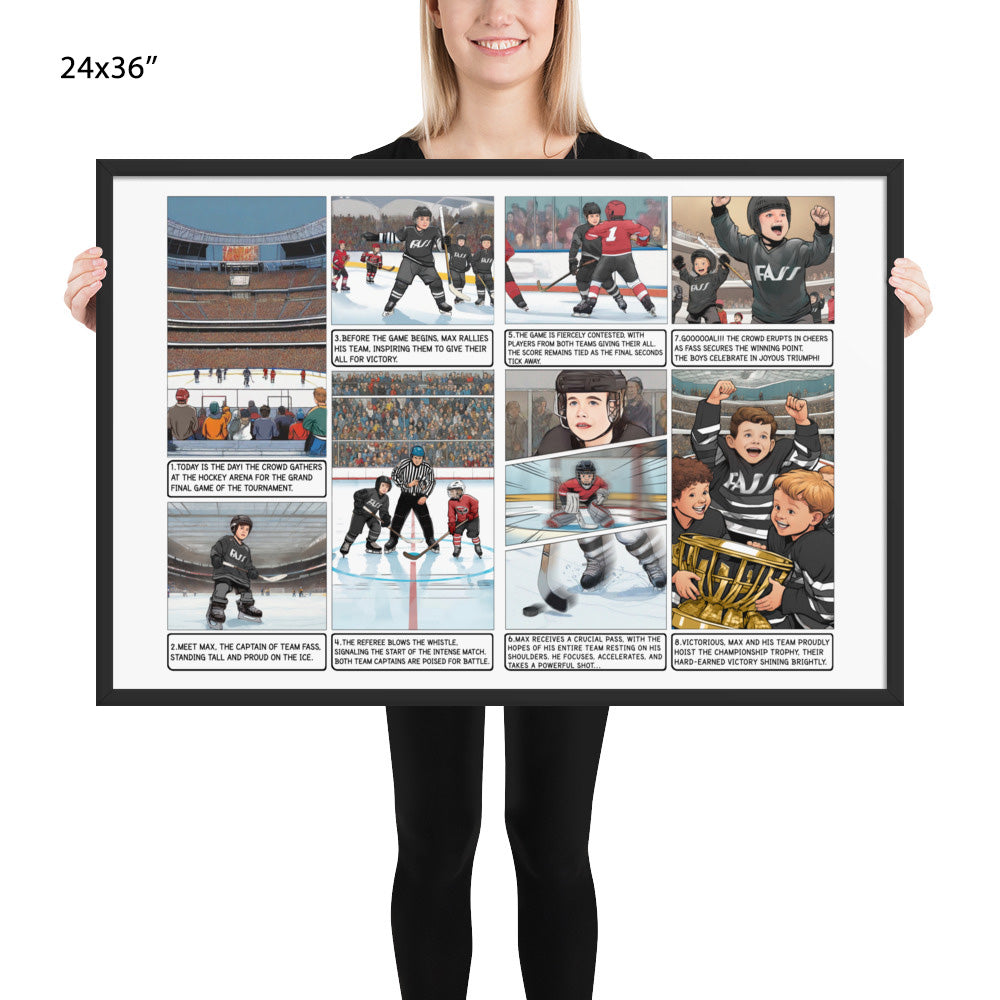 The Little Hockey Hero - Enhanced Matte Paper Framed Poster