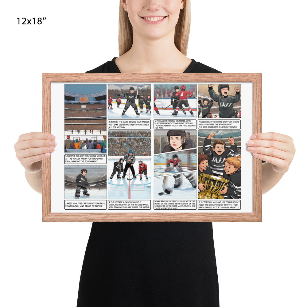 The Little Hockey Hero - Enhanced Matte Paper Framed Poster