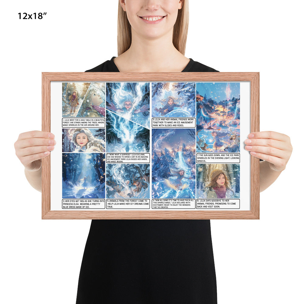 Elsa Frozen - Enhanced Matte Paper Framed Poster
