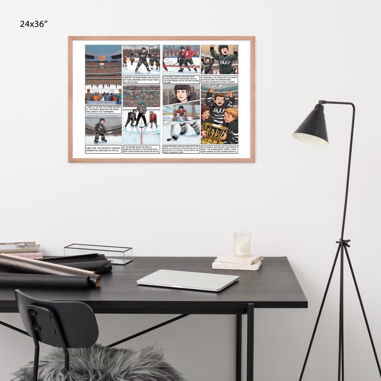 The Little Hockey Hero - Enhanced Matte Paper Framed Poster