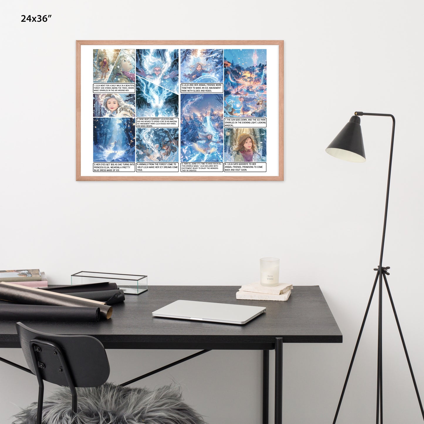 Elsa Frozen - Enhanced Matte Paper Framed Poster