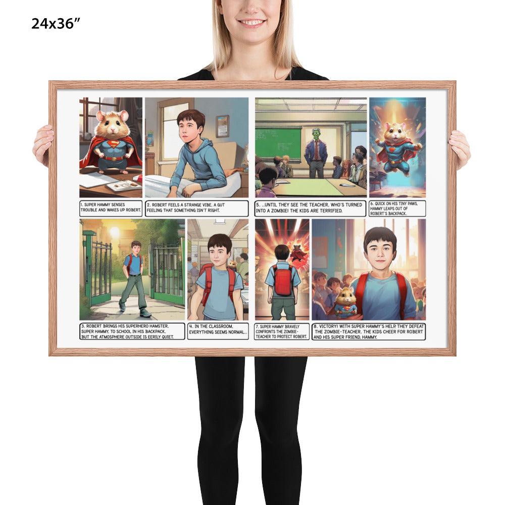 Custom Comic Story - Enhanced Matte Paper Framed Poster