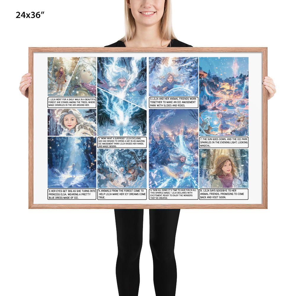 Elsa Frozen - Enhanced Matte Paper Framed Poster