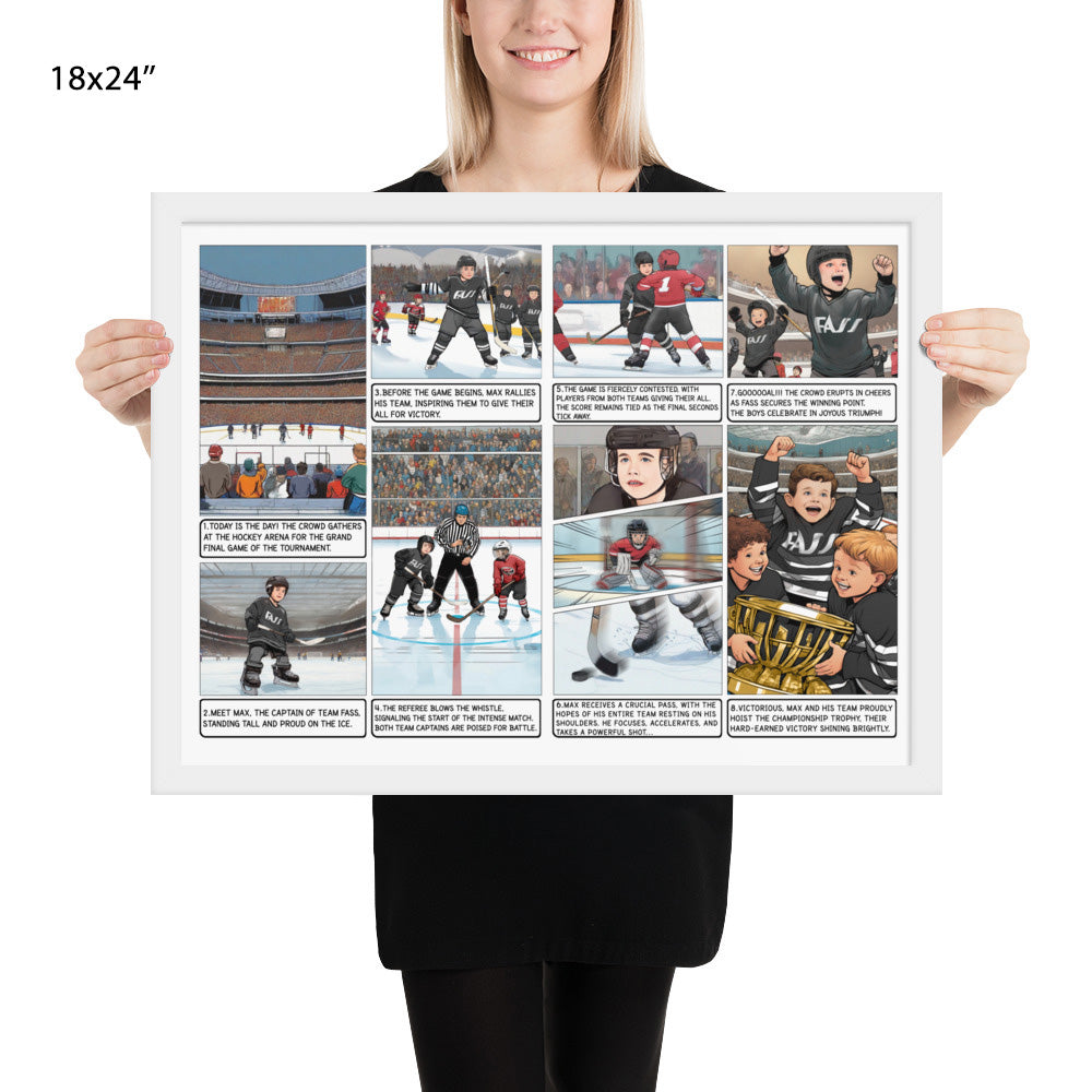 The Little Hockey Hero - Enhanced Matte Paper Framed Poster